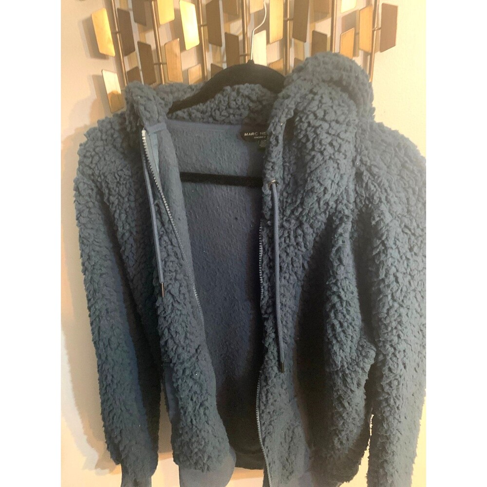 Marc New York Sherpa Zip Hoodie  Size L  Muddy Gray Turquoise – Super Soft